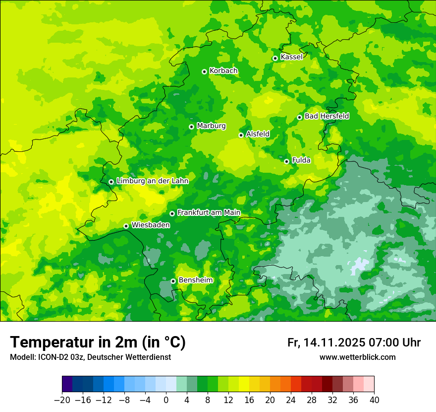 Modellkarten Temperatur