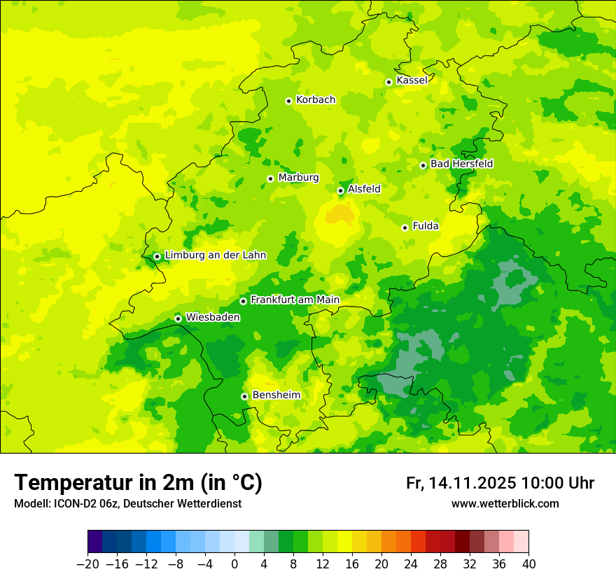 Modellkarten Temperatur