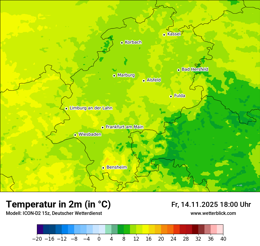 Modellkarten Temperatur
