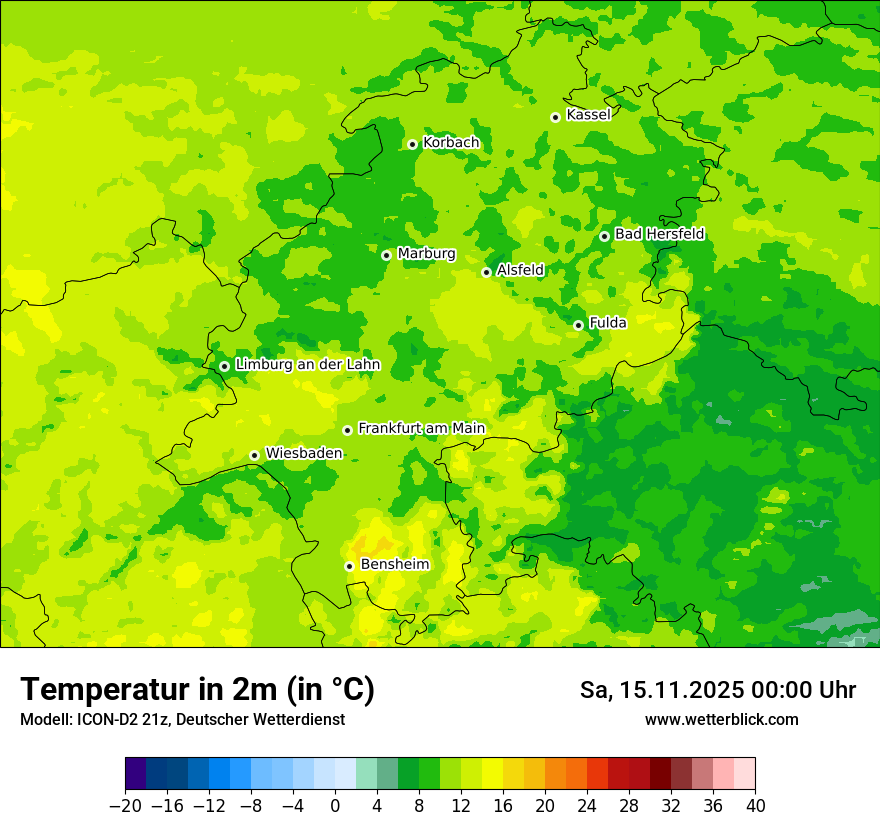 Modellkarten Temperatur