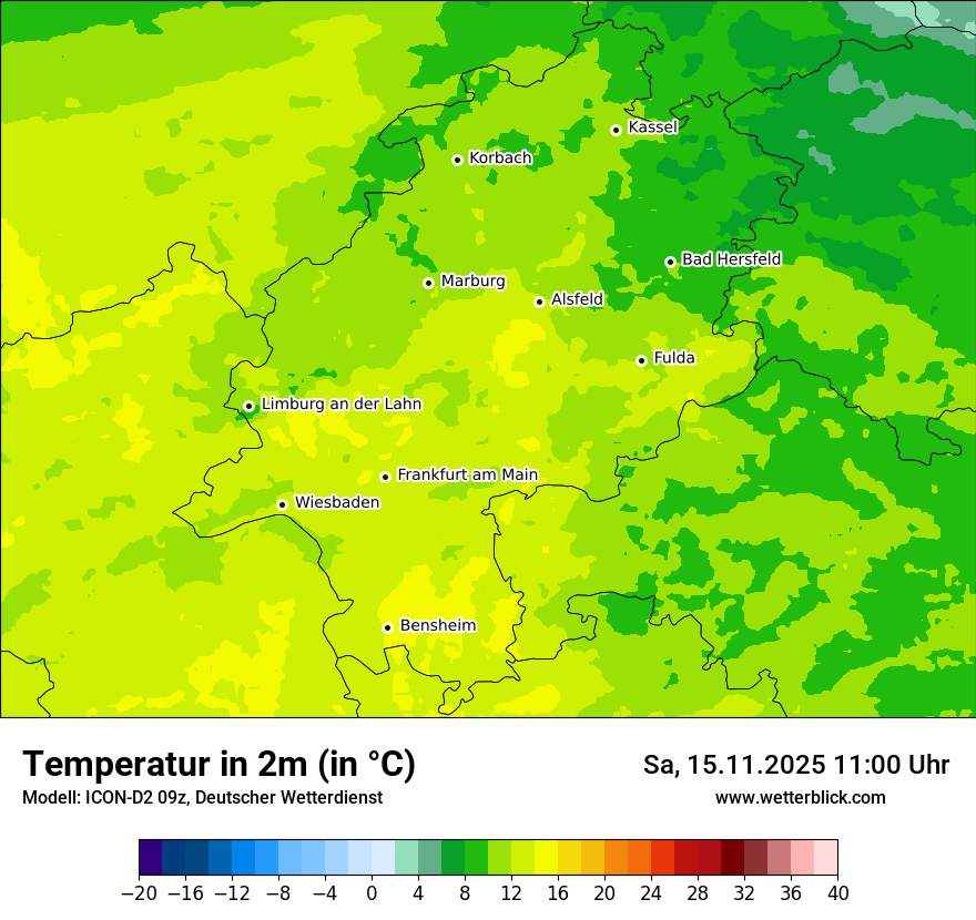 Modellkarten Temperatur