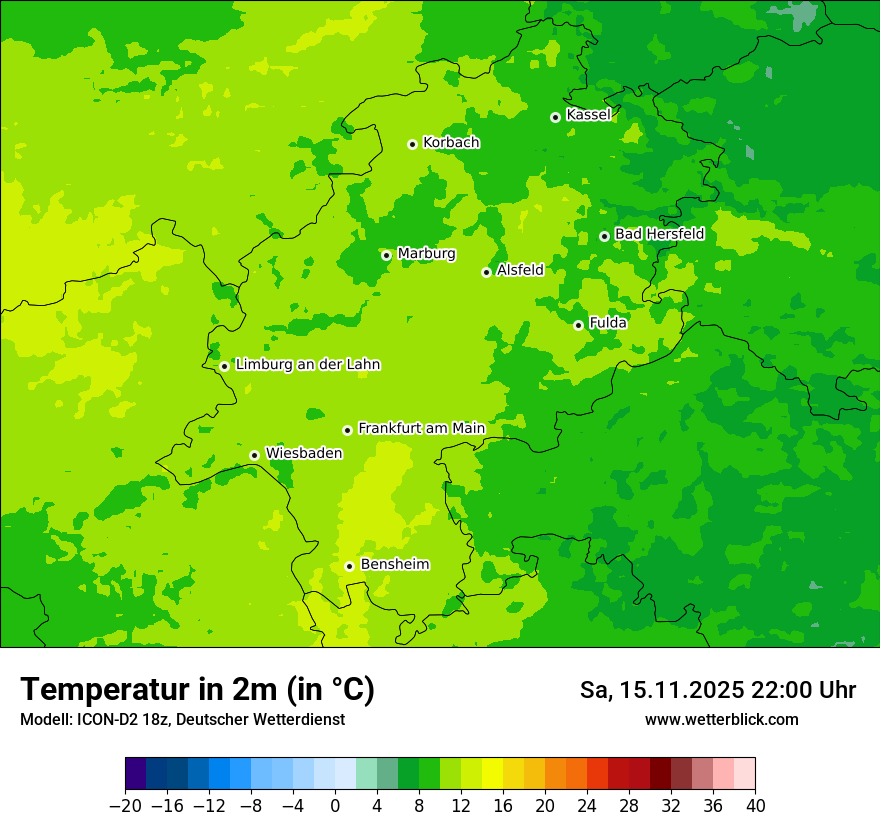 Modellkarten Temperatur