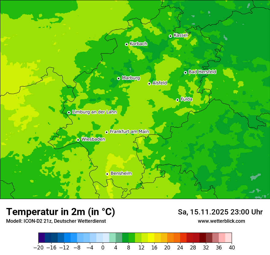 Modellkarten Temperatur