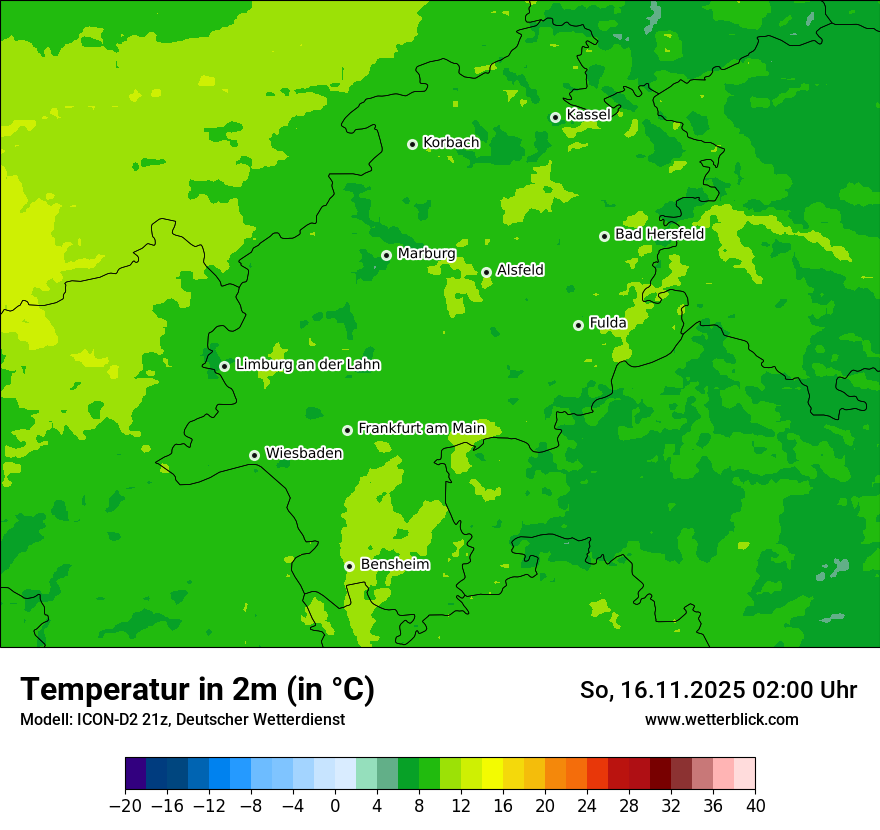 Modellkarten Temperatur
