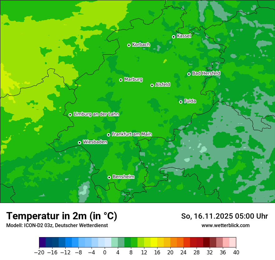 Modellkarten Temperatur