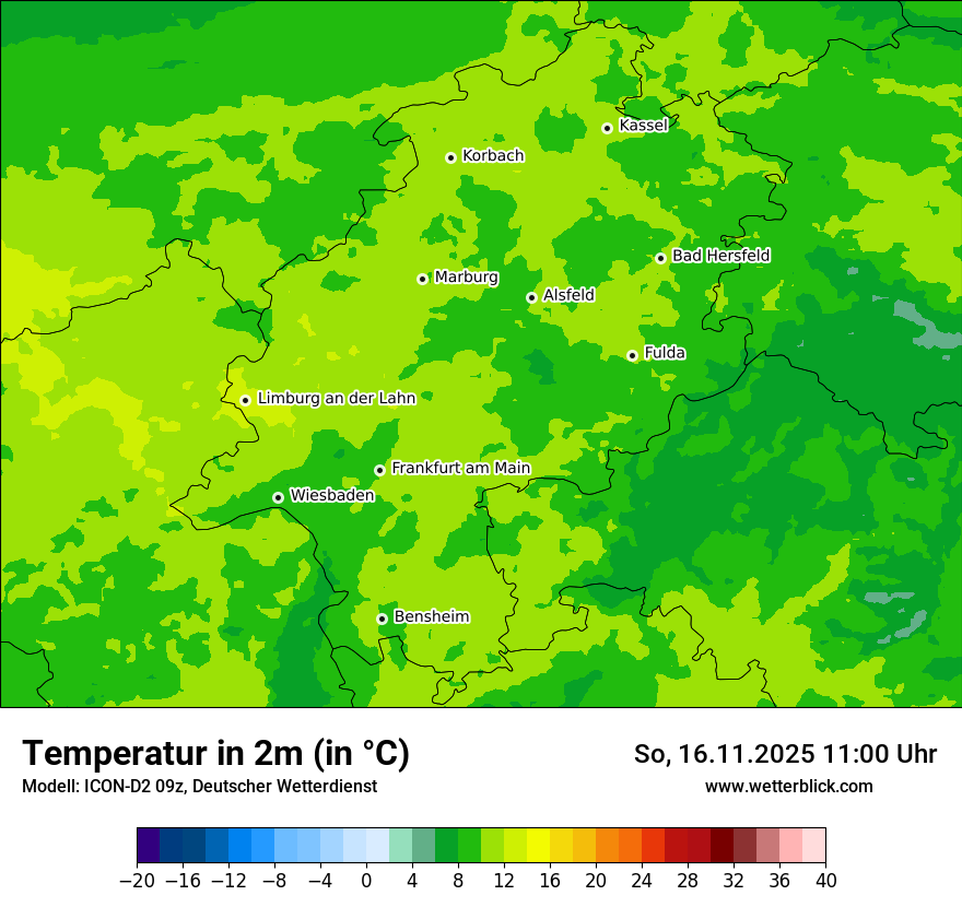 Modellkarten Temperatur