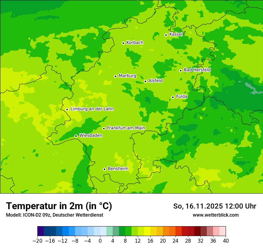 Modellkarten Temperatur