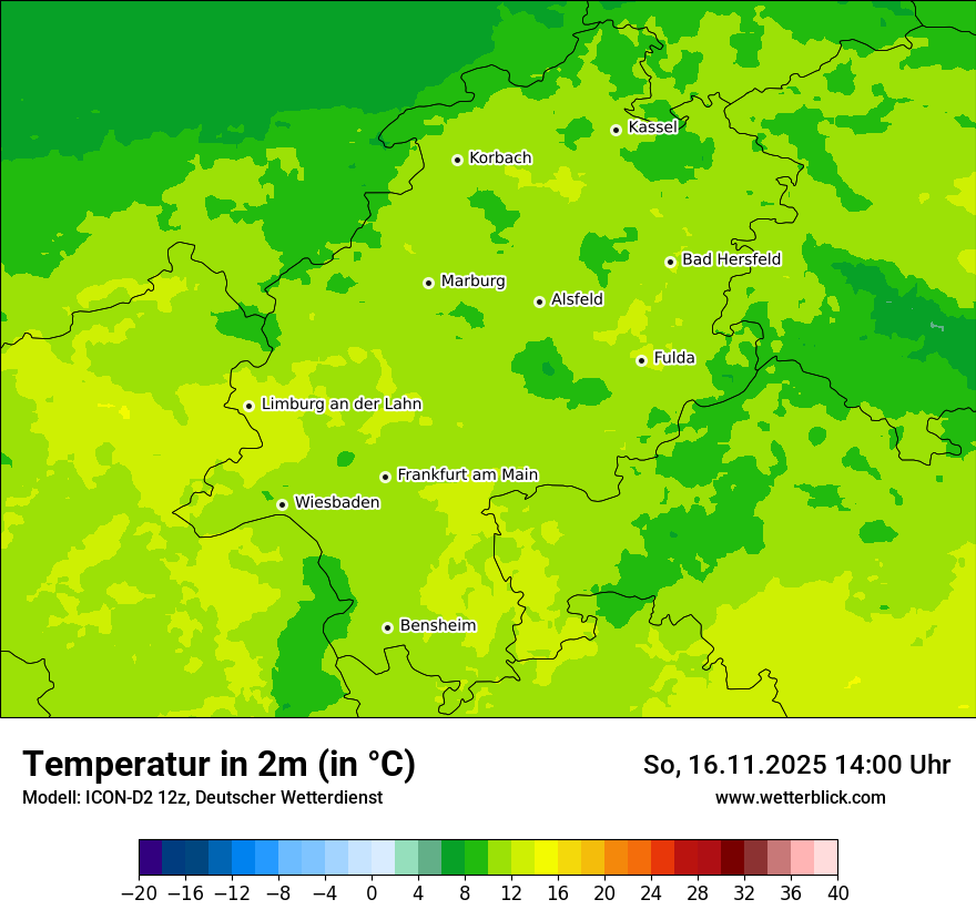 Modellkarten Temperatur