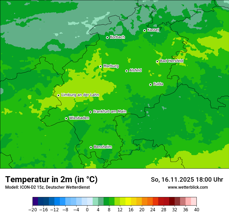 Modellkarten Temperatur