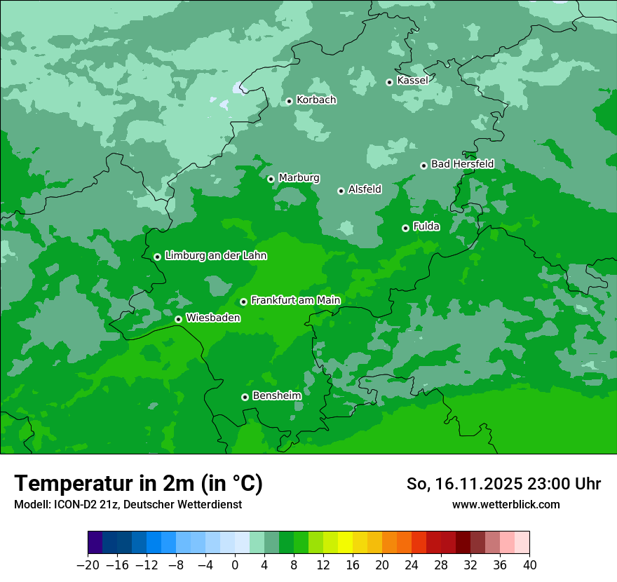 Modellkarten Temperatur