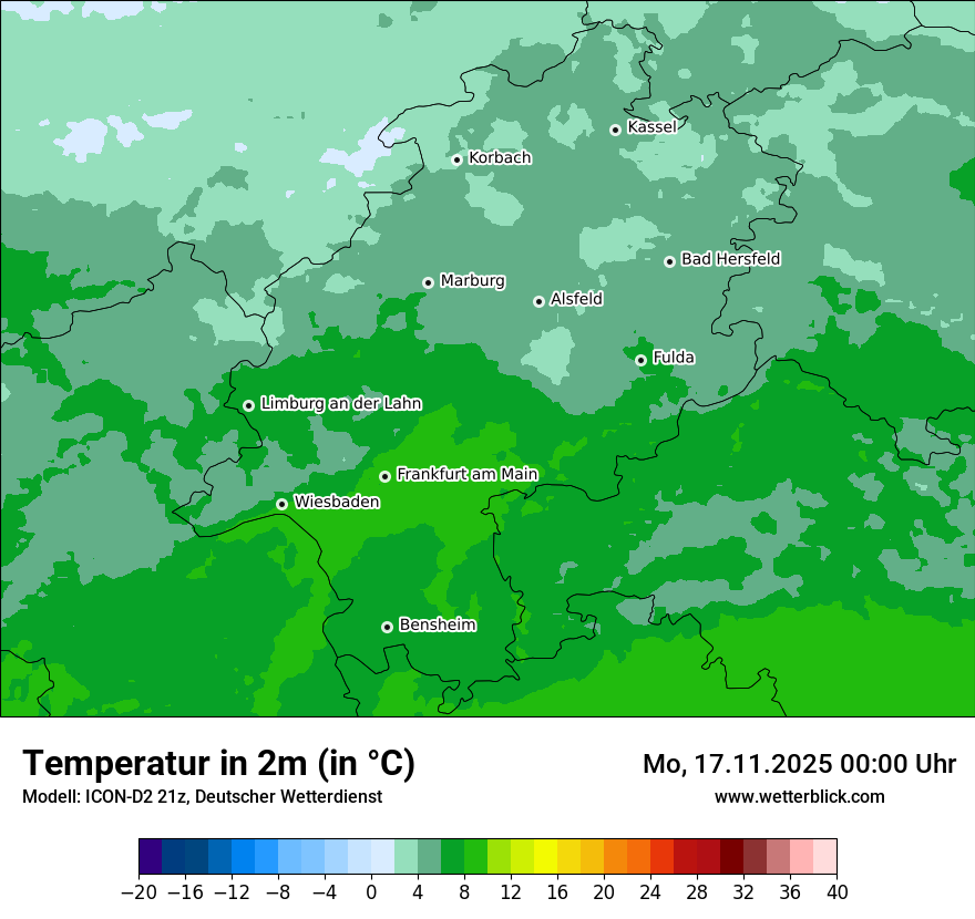 Modellkarten Temperatur