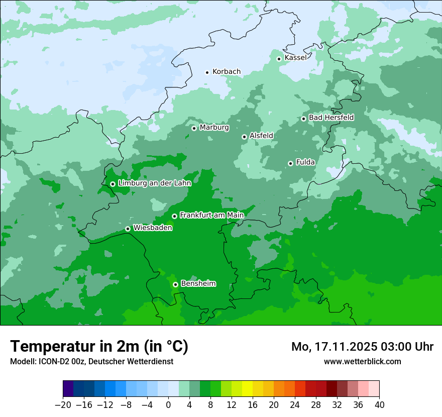 Modellkarten Temperatur