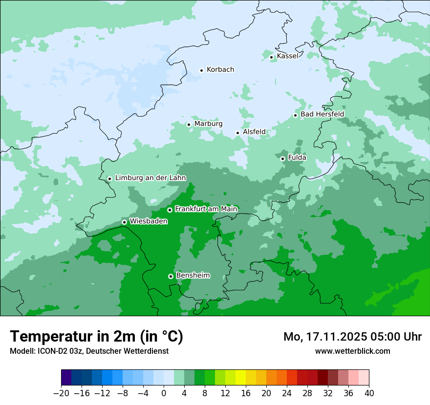 Modellkarten Temperatur