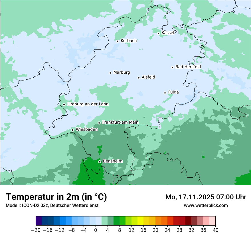 Modellkarten Temperatur