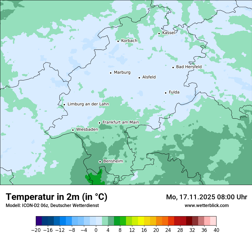 Modellkarten Temperatur