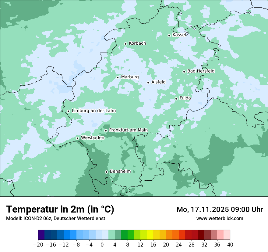 Modellkarten Temperatur
