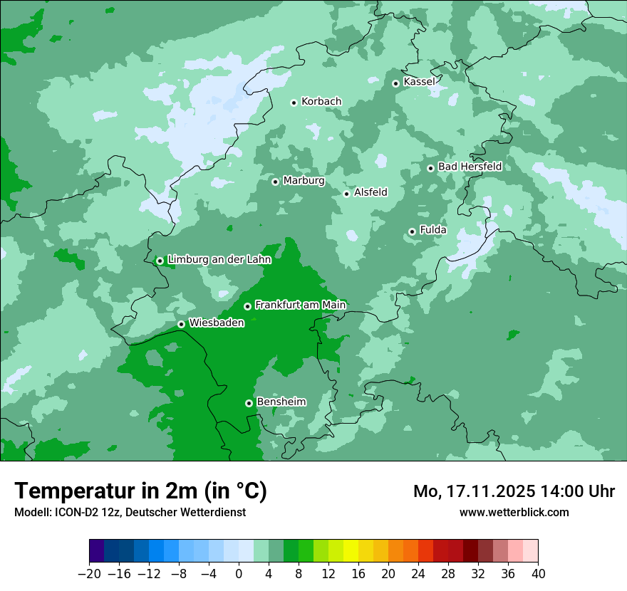Modellkarten Temperatur