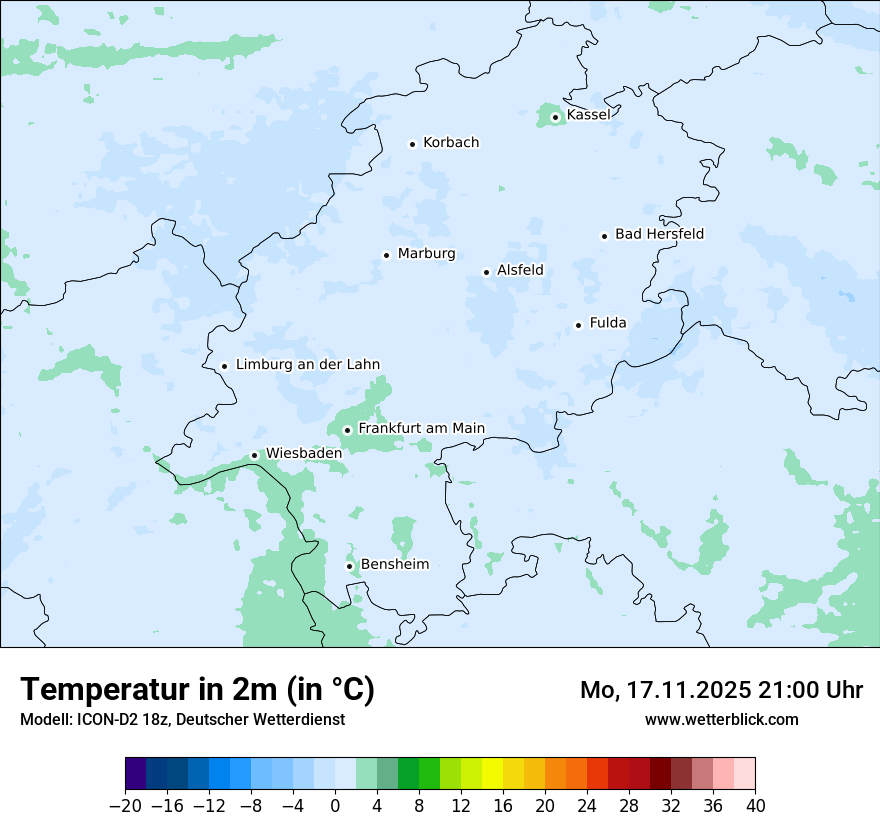 Modellkarten Temperatur