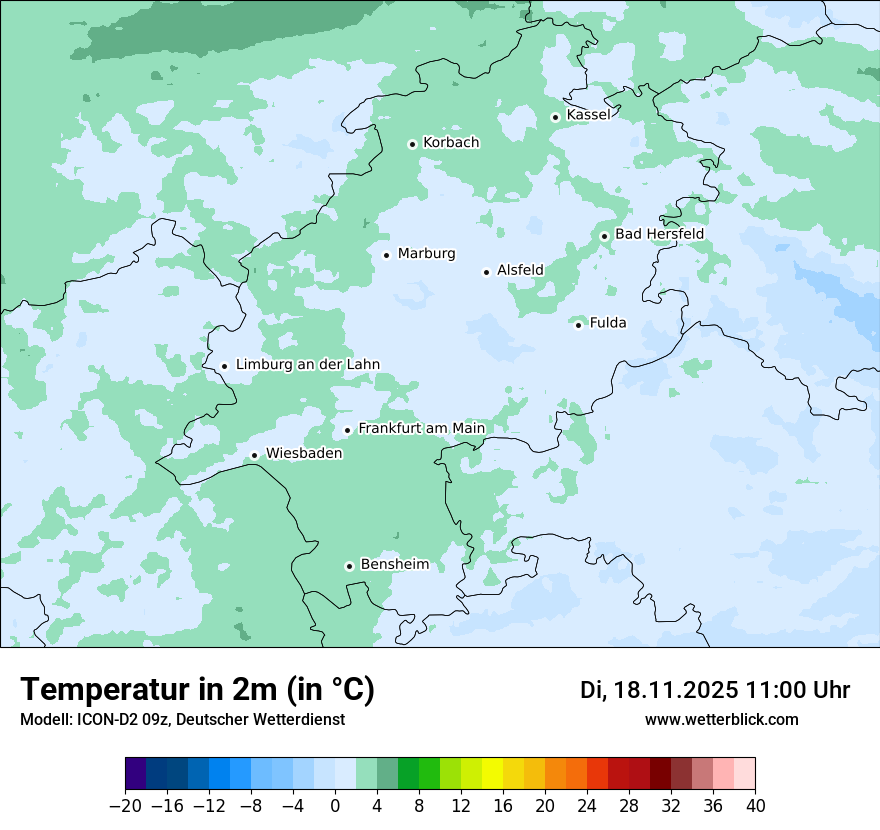 Modellkarten Temperatur