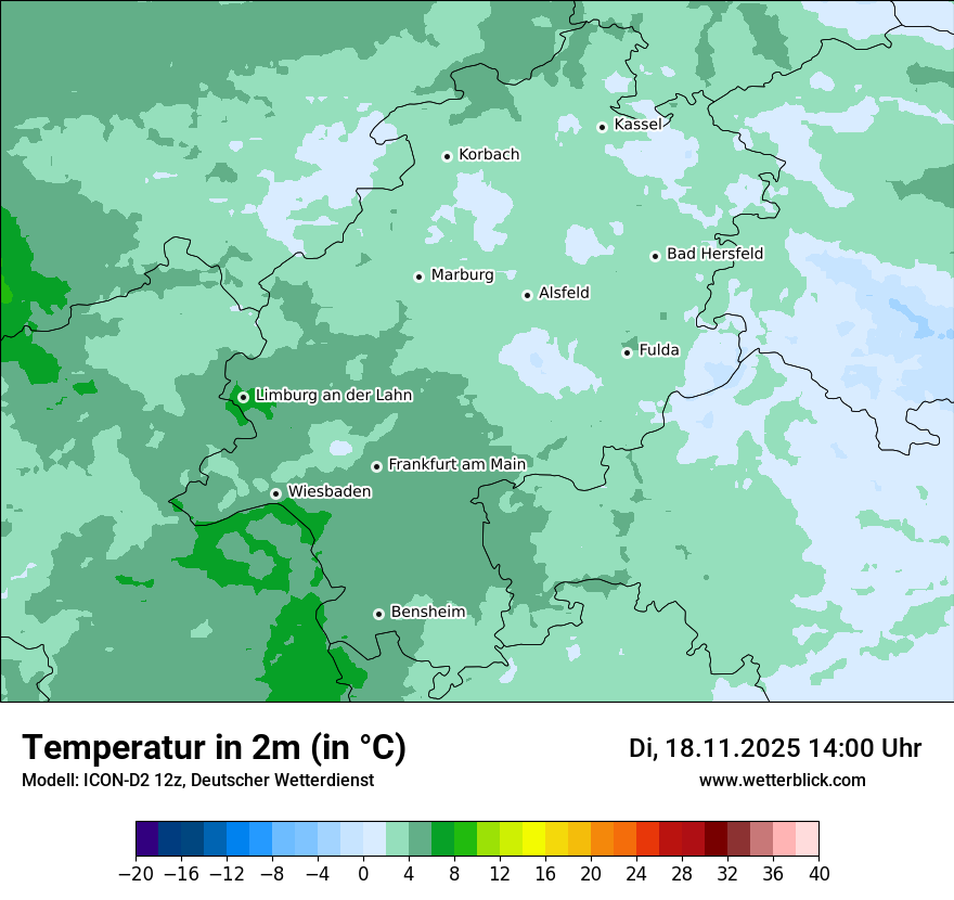Modellkarten Temperatur