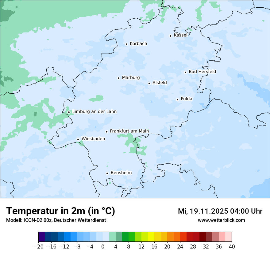 Modellkarten Temperatur