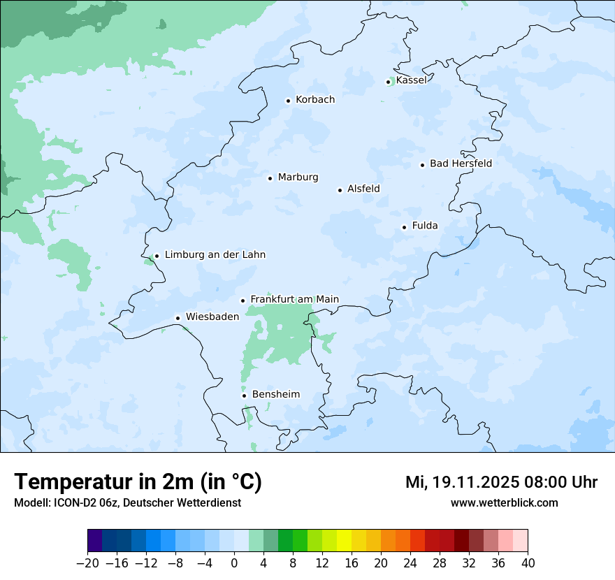 Modellkarten Temperatur