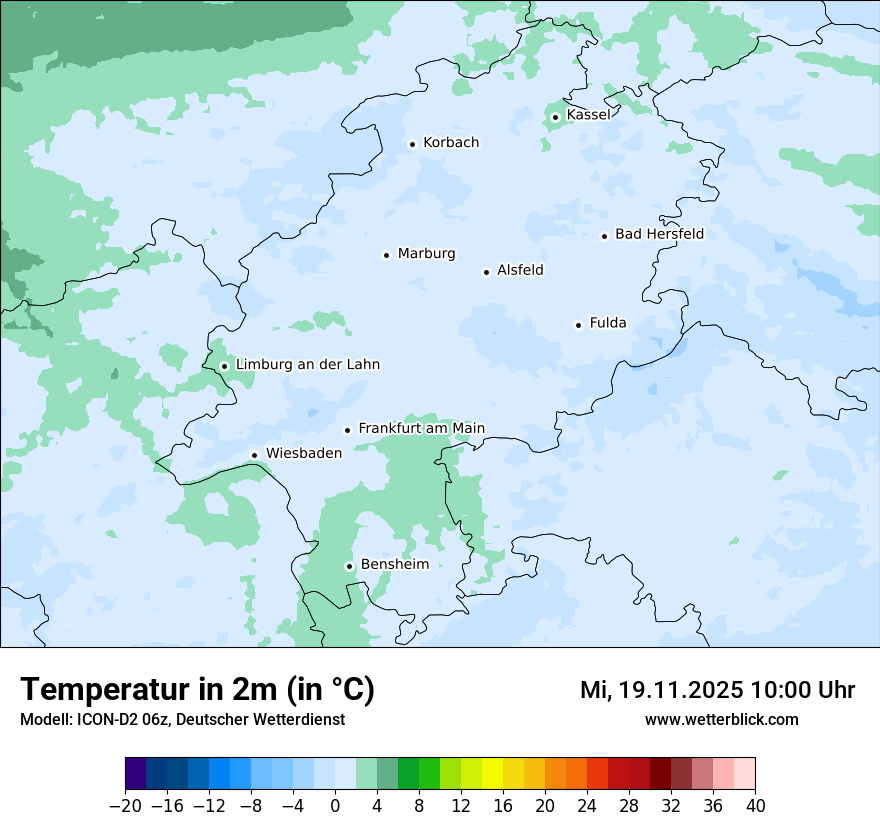 Modellkarten Temperatur