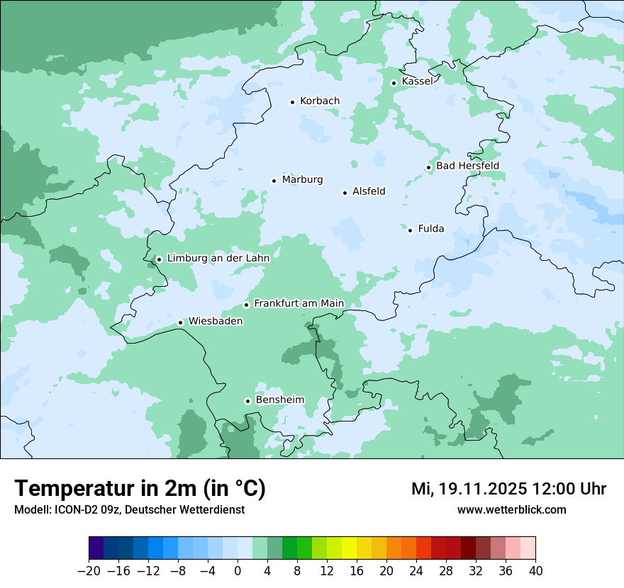 Modellkarten Temperatur