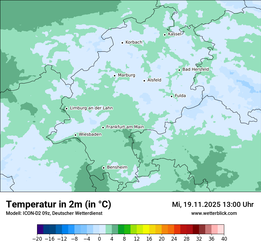 Modellkarten Temperatur