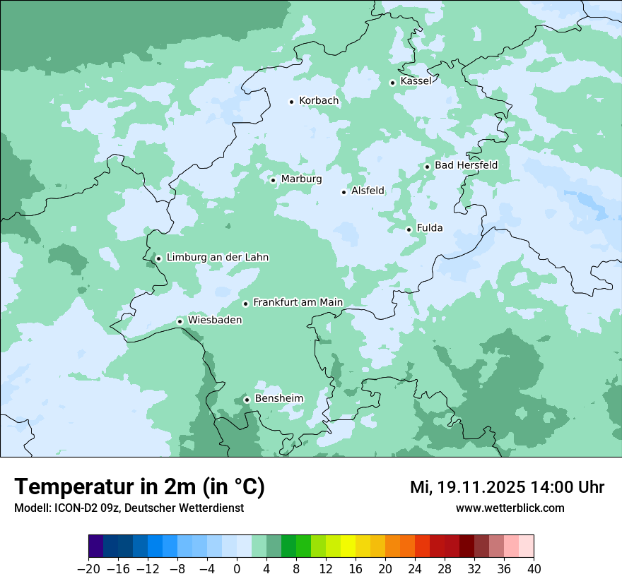 Modellkarten Temperatur