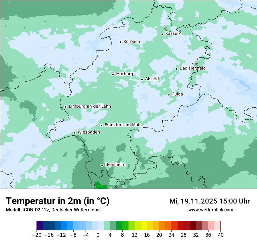 Modellkarten Temperatur