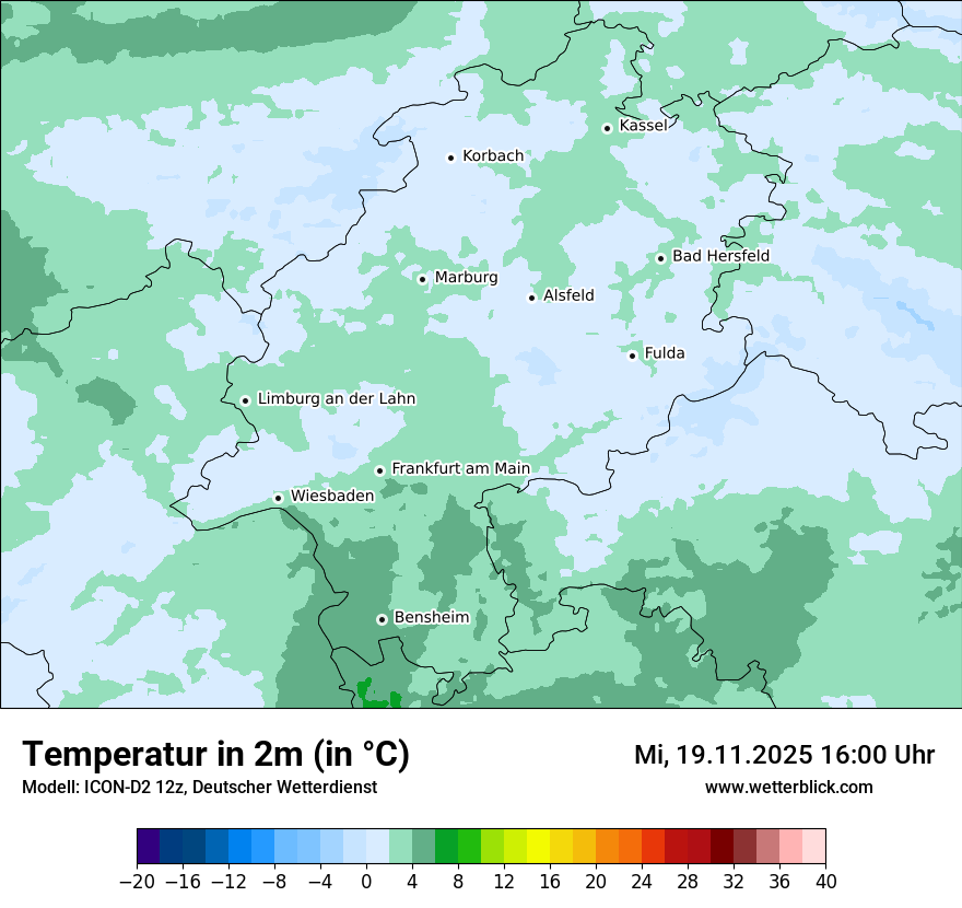 Modellkarten Temperatur