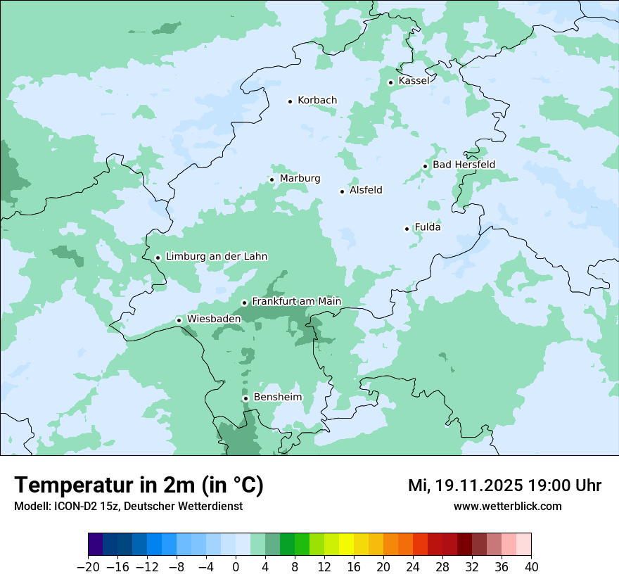Modellkarten Temperatur