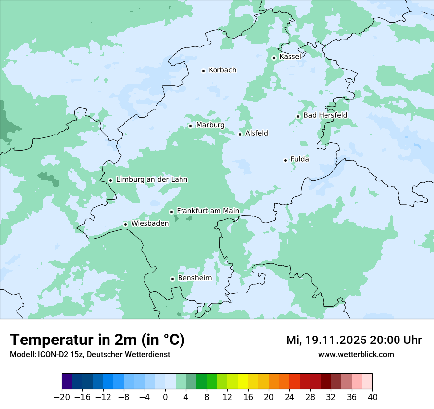 Modellkarten Temperatur