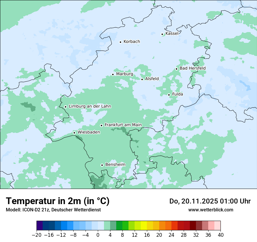 Modellkarten Temperatur
