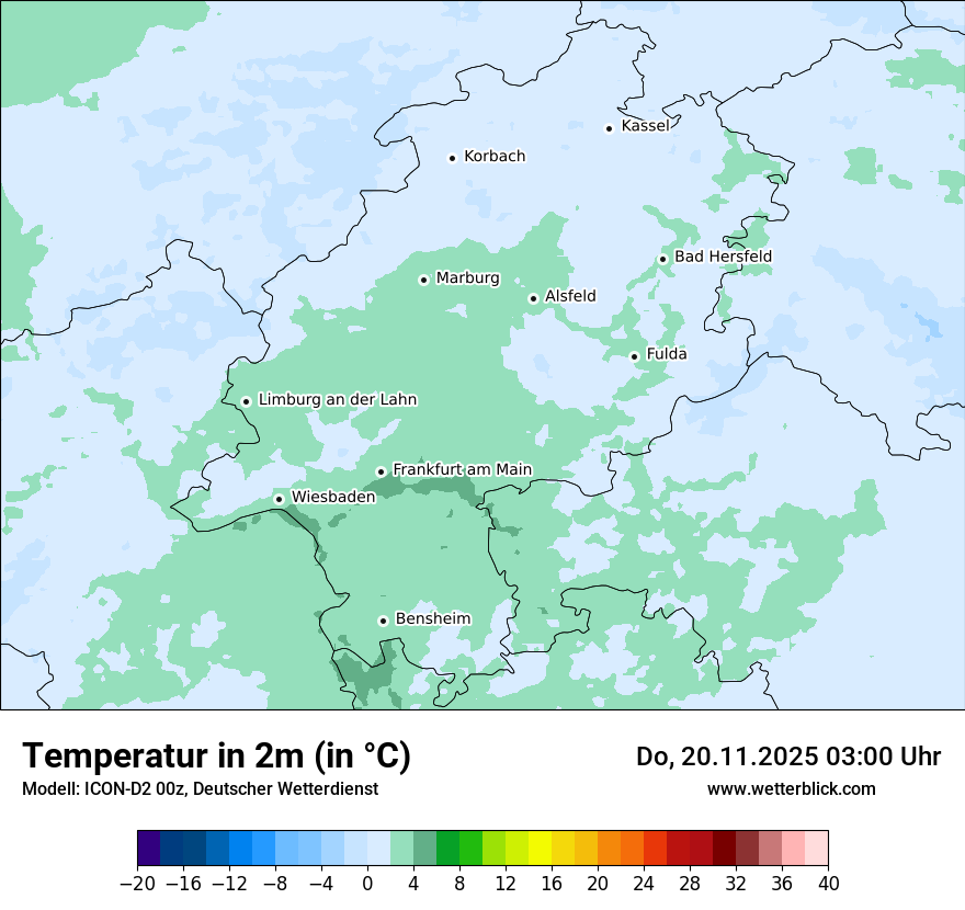 Modellkarten Temperatur