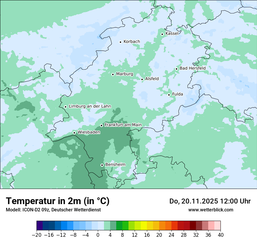 Modellkarten Temperatur
