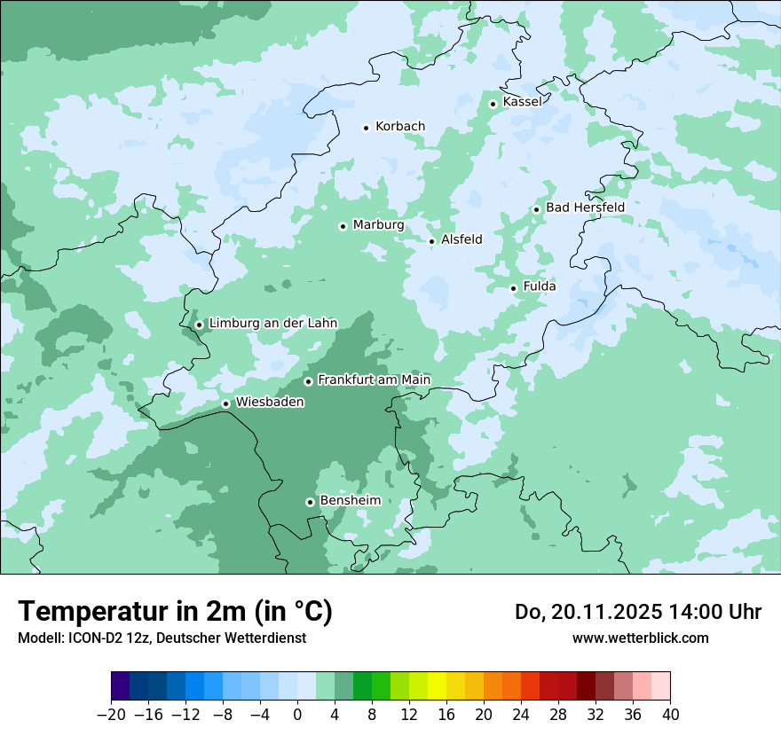 Modellkarten Temperatur