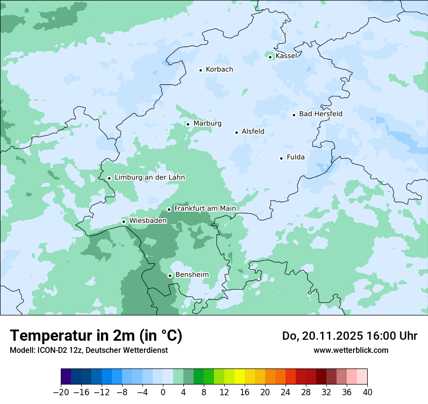 Modellkarten Temperatur
