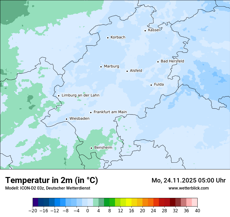 Modellkarten Temperatur