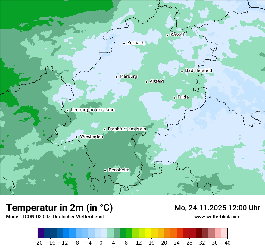 Modellkarten Temperatur