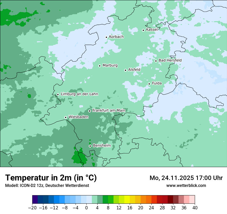 Modellkarten Temperatur