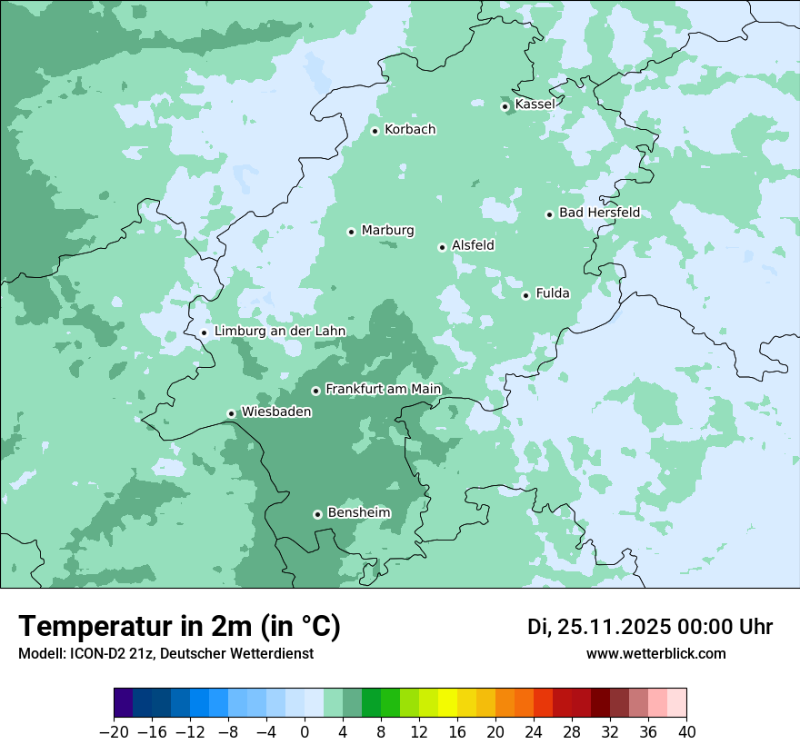 Modellkarten Temperatur