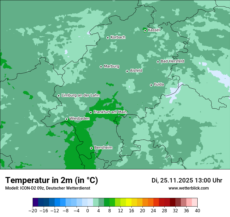 Modellkarten Temperatur