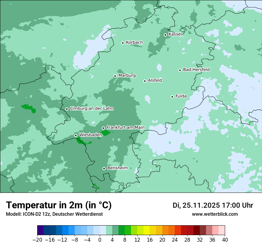 Modellkarten Temperatur
