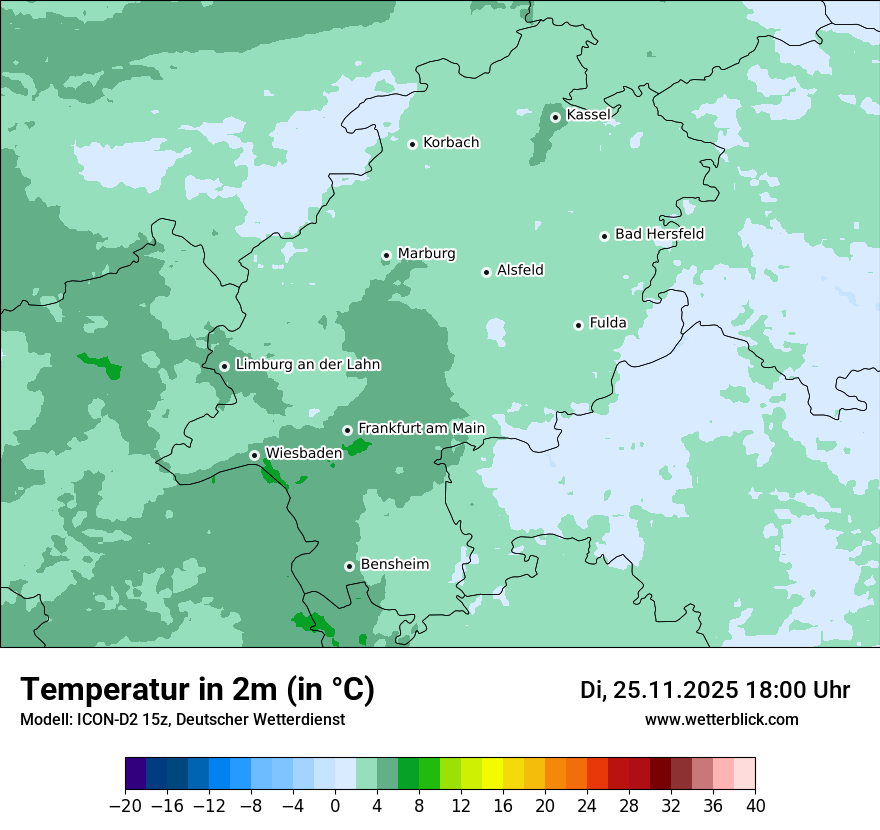 Modellkarten Temperatur