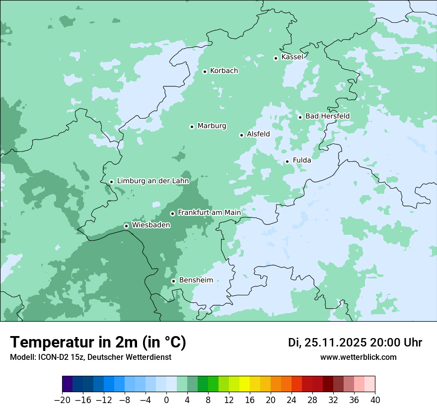 Modellkarten Temperatur