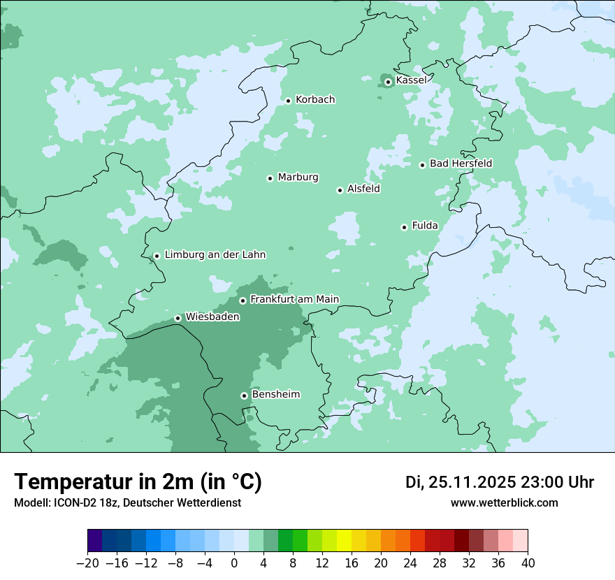 Modellkarten Temperatur