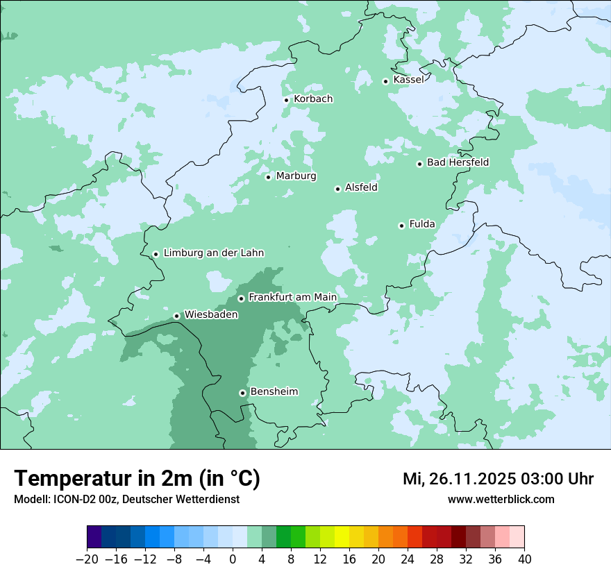 Modellkarten Temperatur
