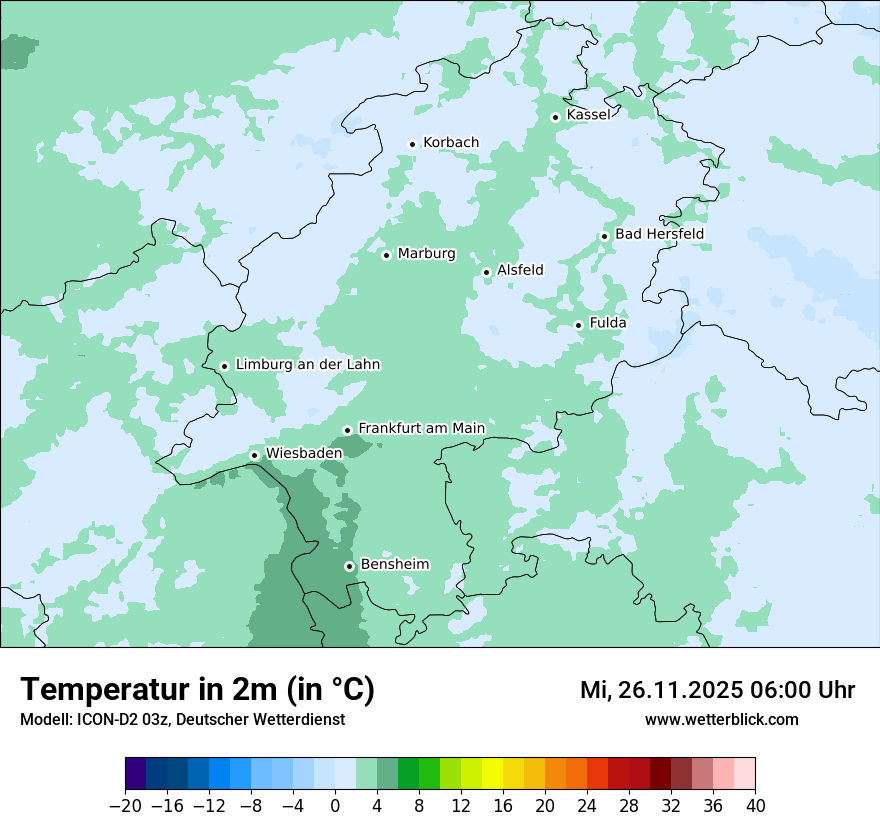 Modellkarten Temperatur